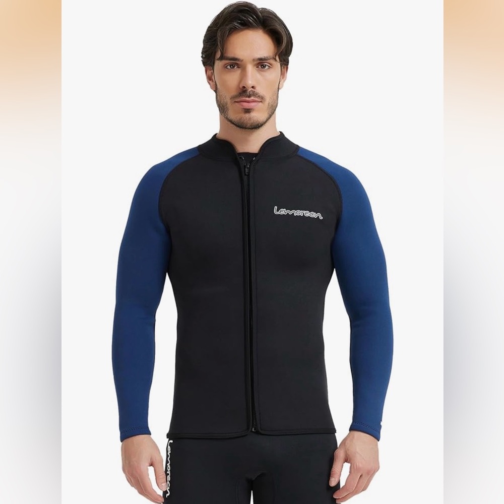 Men’s Black and Blue Wetsuit Jacket